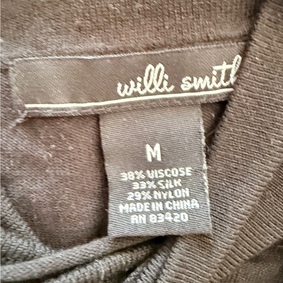 Willi Smith Elegant Black Long Sleeve Top - Picture 3 of 3